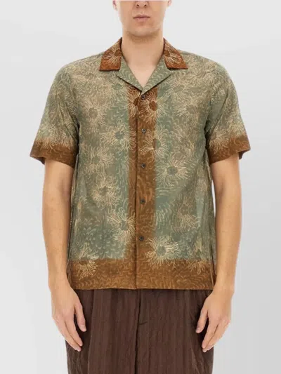 Dries Van Noten Floral Short Sleeve Boxy Shirt In Multi