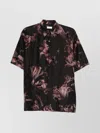 Dries Van Noten Floral Short Sleeve Casual Shirt In Black