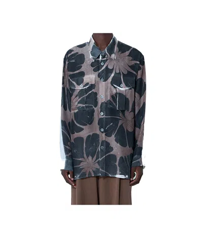 DRIES VAN NOTEN FLORAL SILK SHIRT