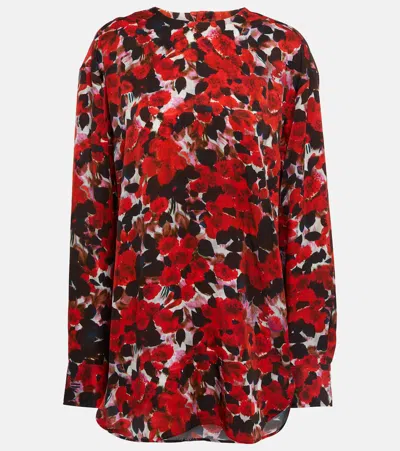 Dries Van Noten Floral Top In Red