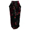 Dries Van Noten Floral Velvet Midi Skirt In Green Viscose In Green