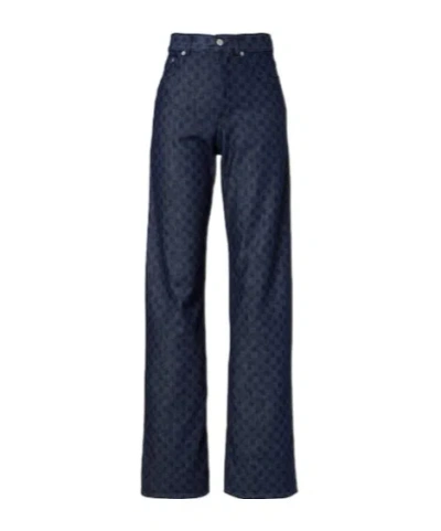 Dries Van Noten Floral Wide-leg Jeans In Black