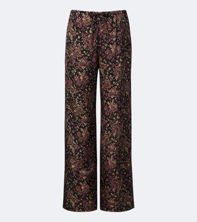 Dries Van Noten Floral Wide-leg Pants In Brown