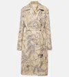 Dries Van Noten Floral Wool-blend Trench Coat In Ecru