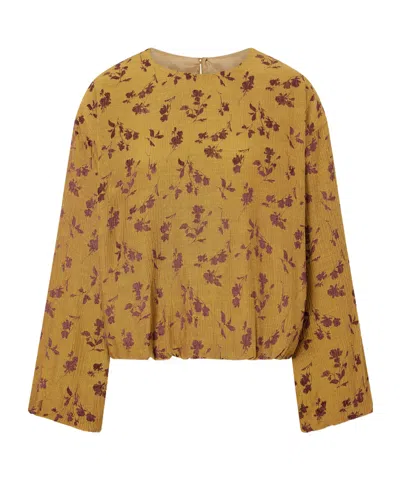 Dries Van Noten Floral-jacquard Cloqué Blouse In Brown