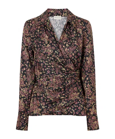 Dries Van Noten Floral-jacquard Shirt In Brown
