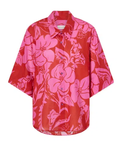 Dries Van Noten Floral-print Cotton-voile Shirt In Pink