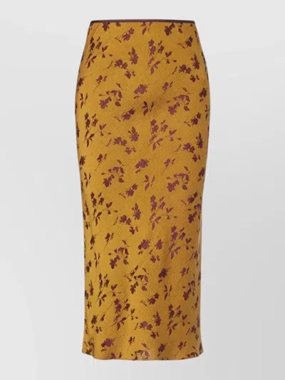 Dries Van Noten Floral-print Midi Skirt In Yellow