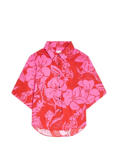 Dries Van Noten Floral-print Shirt In Red