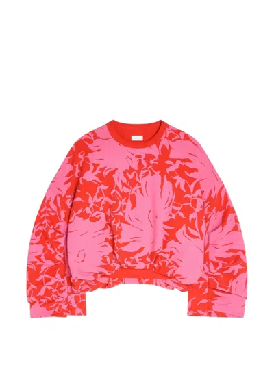 Dries Van Noten Floral-print Sweatshirt In Pink