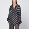 Dries Van Noten Flowing Viscose Striped Shirt In Multi