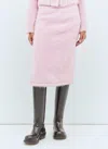 Dries Van Noten Fluffy Midi Skirt In Pink