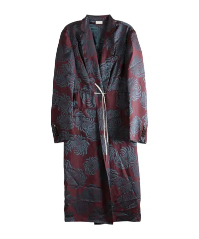 Dries Van Noten Long-sleeved Coat In Blue