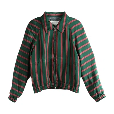 Pre-owned Dries Van Noten Fluid Striped Jacket 'bottle' | Multi-color | Women's Size M