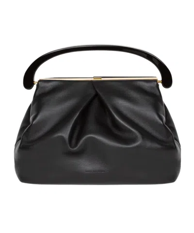 Dries Van Noten Folded Leather Tote Bag In Black