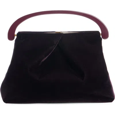 Dries Van Noten Folded Velvet Top Handle Bag