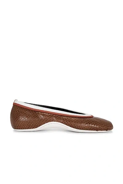 Dries Van Noten Foot Shaped Rubber Sole Ballerina Flat In Brown