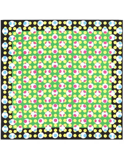 Dries Van Noten Foulard Quadrato In Seta In Green