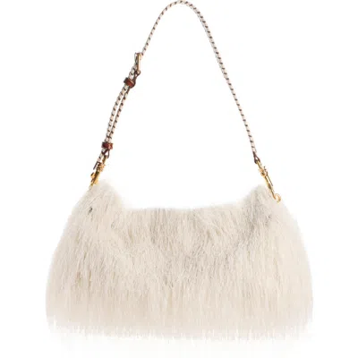 Dries Van Noten Fringe Clutch In Neutral