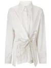 DRIES VAN NOTEN DRIES VAN NOTEN FRINGE EMBELLISHED OVERSIZED SHIRT