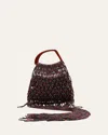 Dries Van Noten Fringe Macrame Top-handle Bag In Black