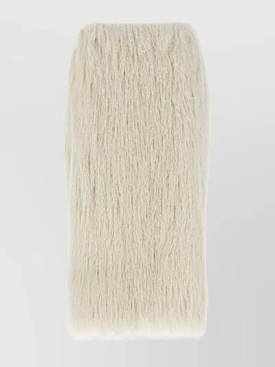 DRIES VAN NOTEN FRINGE TEXTURED FINISH SKIRT