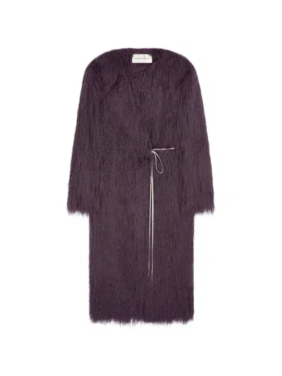 Dries Van Noten Long-sleeved Coat In Purple