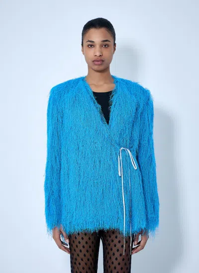 Dries Van Noten Fringed Jacket In Blue