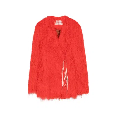 Dries Van Noten Fringed Jacket In Red