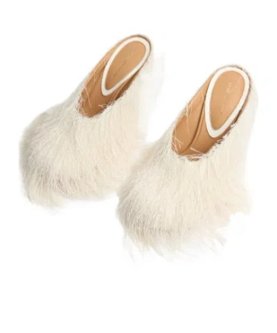 Dries Van Noten Fringed Mesh Mules In Brown