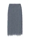 Dries Van Noten Women 'sokna Tris' Grey Skirt With Brushed Effect In Tech Fabric Woman In Gray