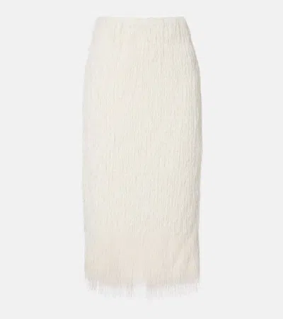 DRIES VAN NOTEN FRINGED MIDI SKIRT