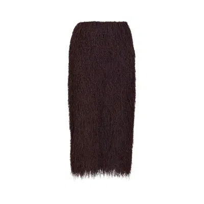Pre-owned Dries Van Noten Fringed Polyester Skirt 'dark Purple' | Women's Size 36