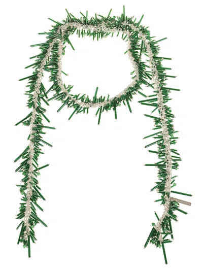 Dries Van Noten Fringed Scarf Necklace - 112 Cm In Green
