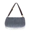 Dries Van Noten Fringed Shoulder Bag In Gray
