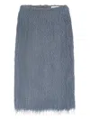 Dries Van Noten Sokna Lightweight Fringed Midi Skirt Clothing In Blue