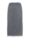 Dries Van Noten Women 'sokna Tris' Grey Skirt With Brushed Effect In Tech Fabric Woman In Gray