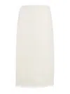 Dries Van Noten Fringed Midi Skirt In White