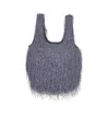 Dries Van Noten Fringed Tote Bag In Gray