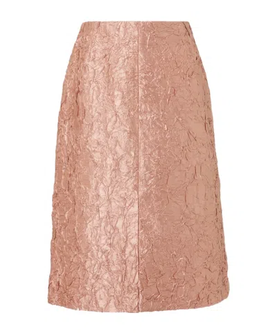Dries Van Noten Front Slit Skirt In Pink