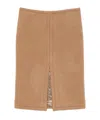 Dries Van Noten Wool Midi Skirt In Nude