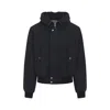Dries Van Noten Front Zipper Black Hooded Jacket In Black