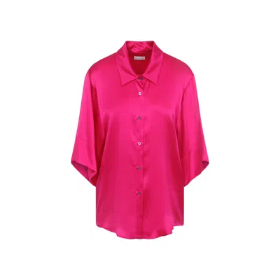 Dries Van Noten Fuchsia Clea Silk Shirt In Pink