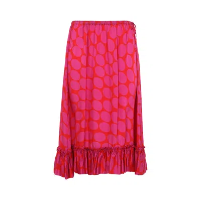 Dries Van Noten Fuchsia Samila Viscose Midi Skirt In Pink