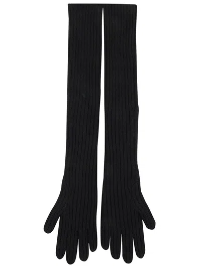 Dries Van Noten Full Finger Knitted Gloves In Black