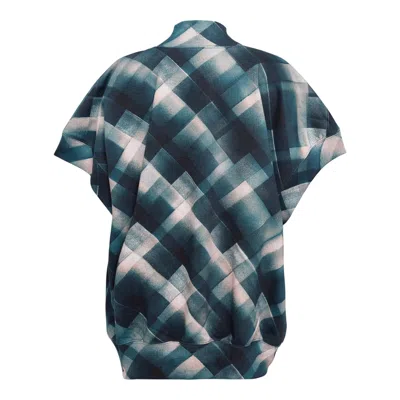 Dries Van Noten Funnel Neck Short Sleeve Sweater In Blue