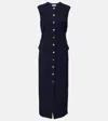 Shop Dries Van Noten Gabardine Midi Dress In Blue