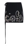 Dries Van Noten Gabrina Embellished Crepe Mini Skirt In Black