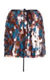 Dries Van Noten Gabrina Paillette-embroidered Mini Skirt In Blue