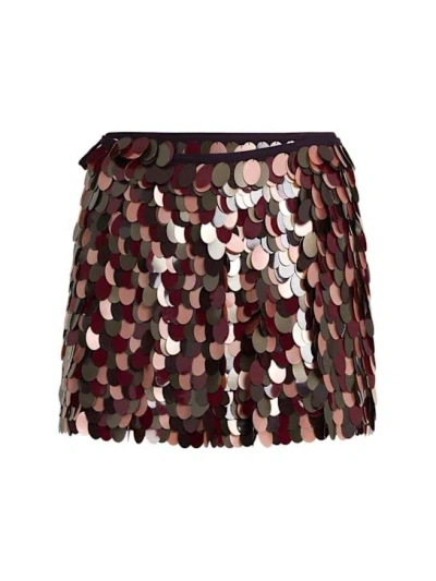 Dries Van Noten Gabrina Sequined Mini Skirt In Burgundy